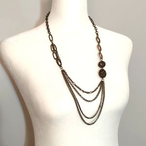 Antique Finished Layered Opera Necklace